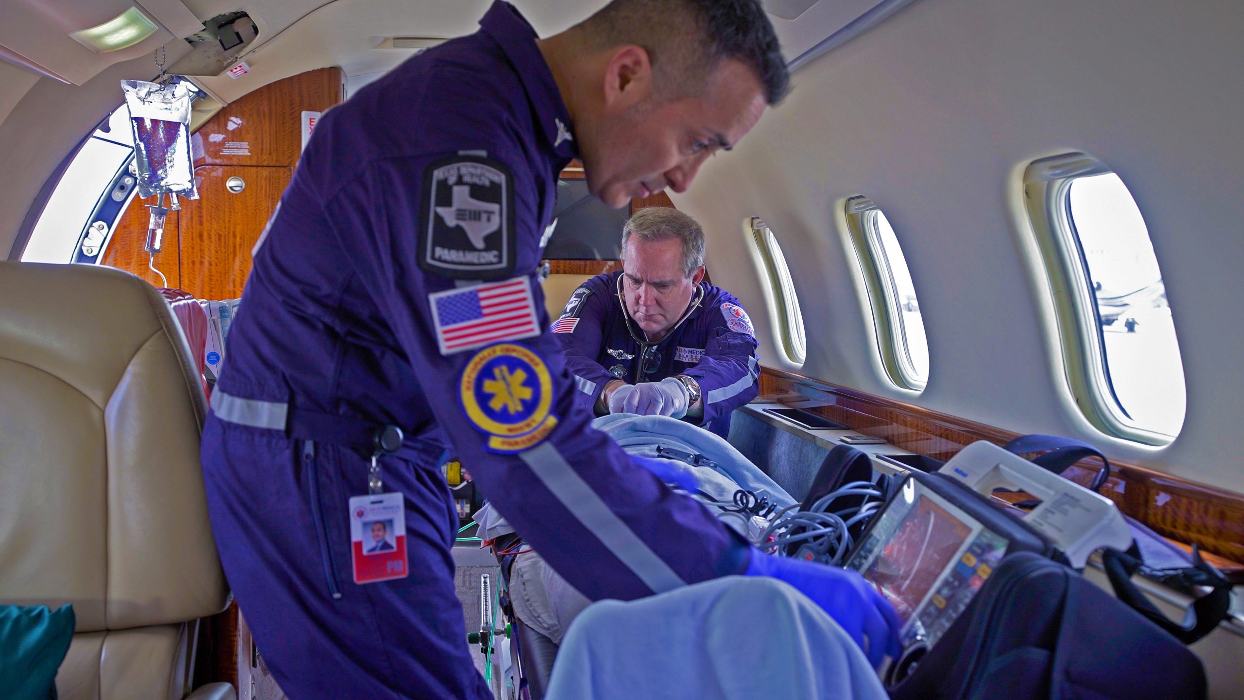 Critical Care Team 2 - Air Medical Transport Fixed-wing Air Ambulance Mobile icu interior