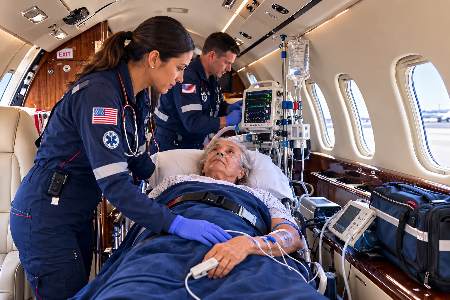 Fixed-Wing Air Ambulance vs. Commercial Airline Stretcher Transport